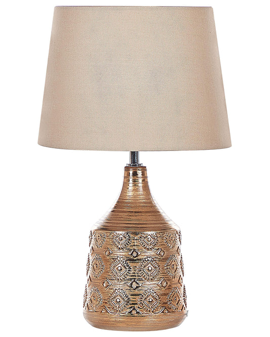  Table Lamp WARI Ceramic Golden Brown