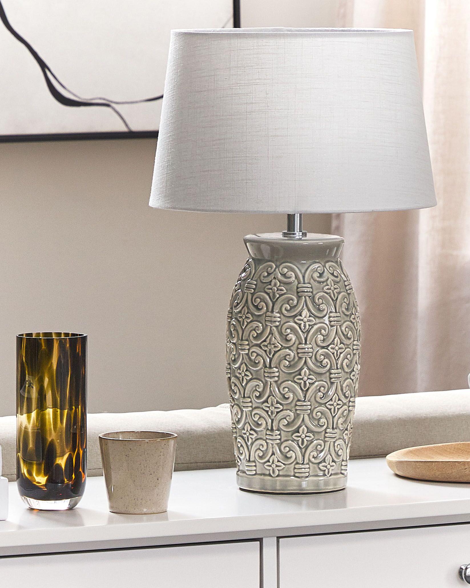  Table Lamp KHOPER Ceramic Grey