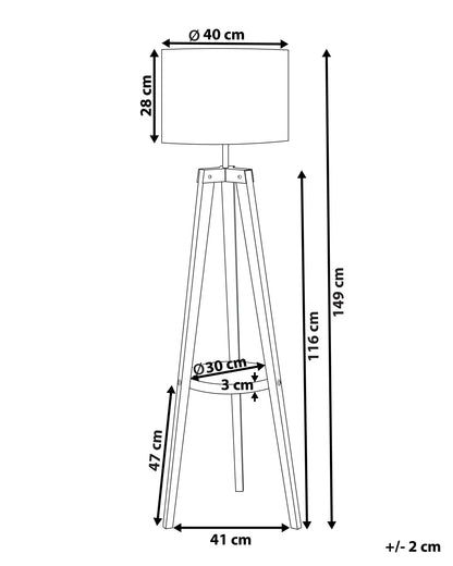  Floor Lamp BLUFF Pine Wood White