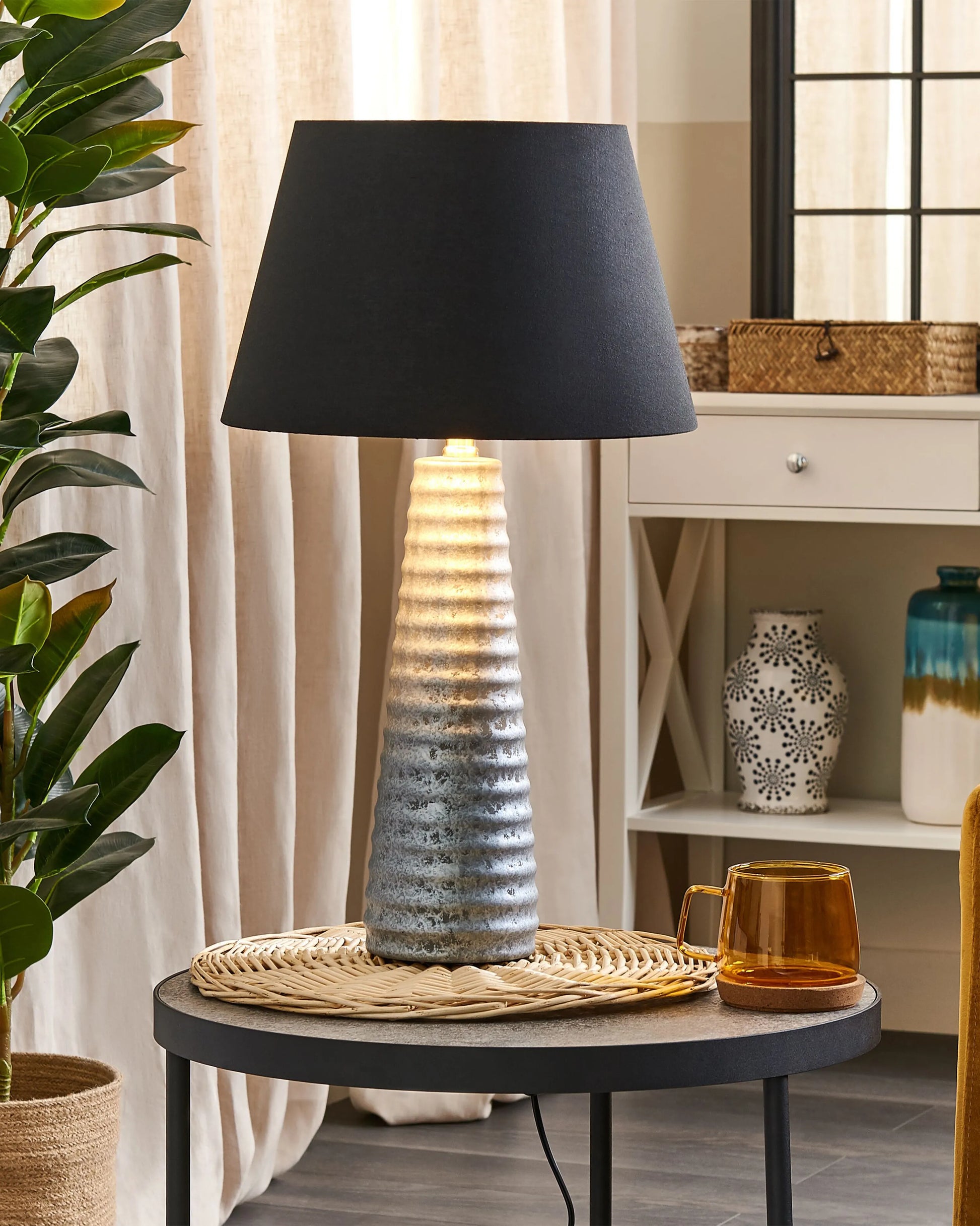  Table Lamp VILNIA Ceramic Silver