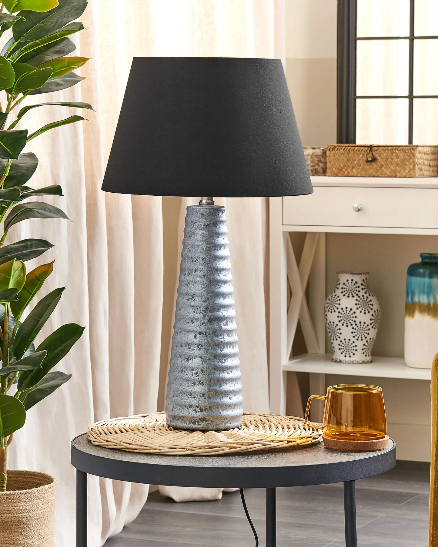  Table Lamp VILNIA Ceramic Silver