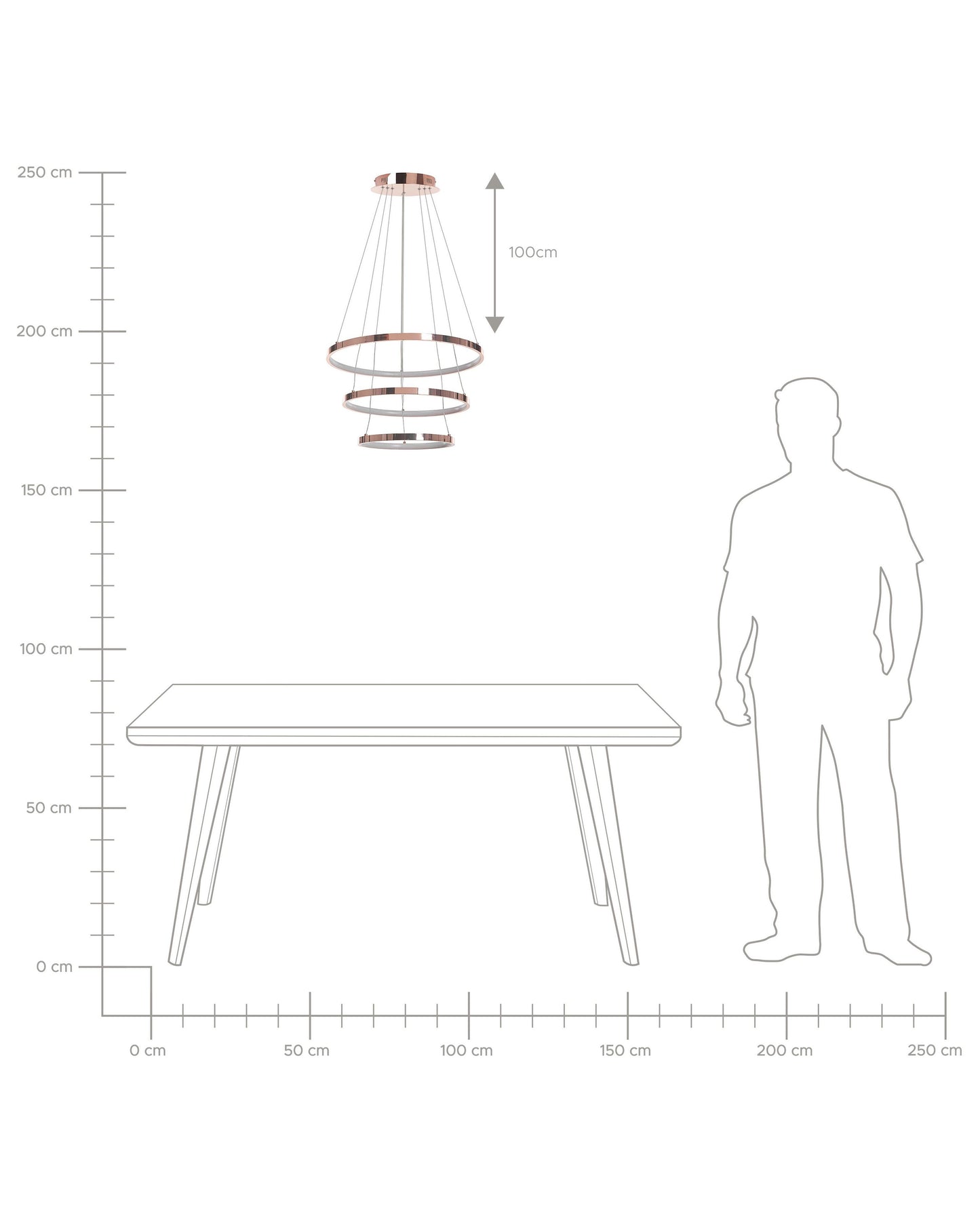  LED Pendant Lamp ATREK Metal Rose Gold