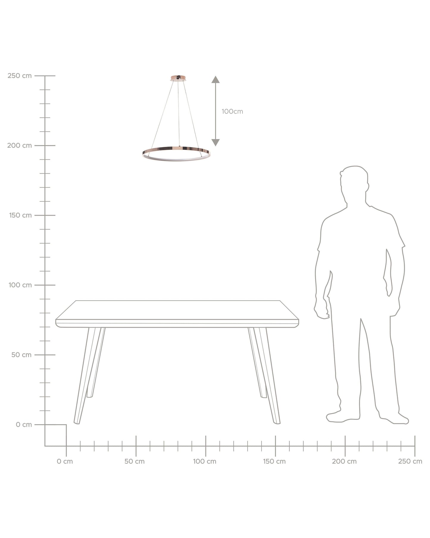  LED Pendant Lamp JORDAN Metal Rose Gold