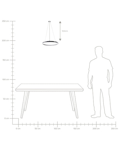  LED Pendant Lamp JORDAN Metal Silver