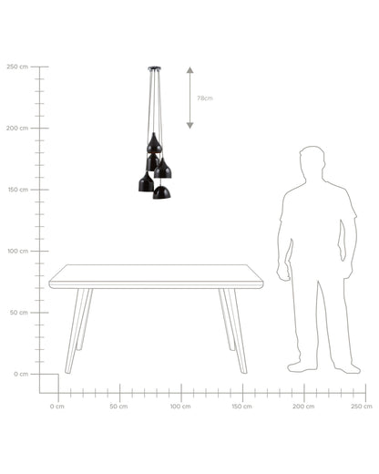  Pendant Lamp SAVIO Metal Golden Brown Black