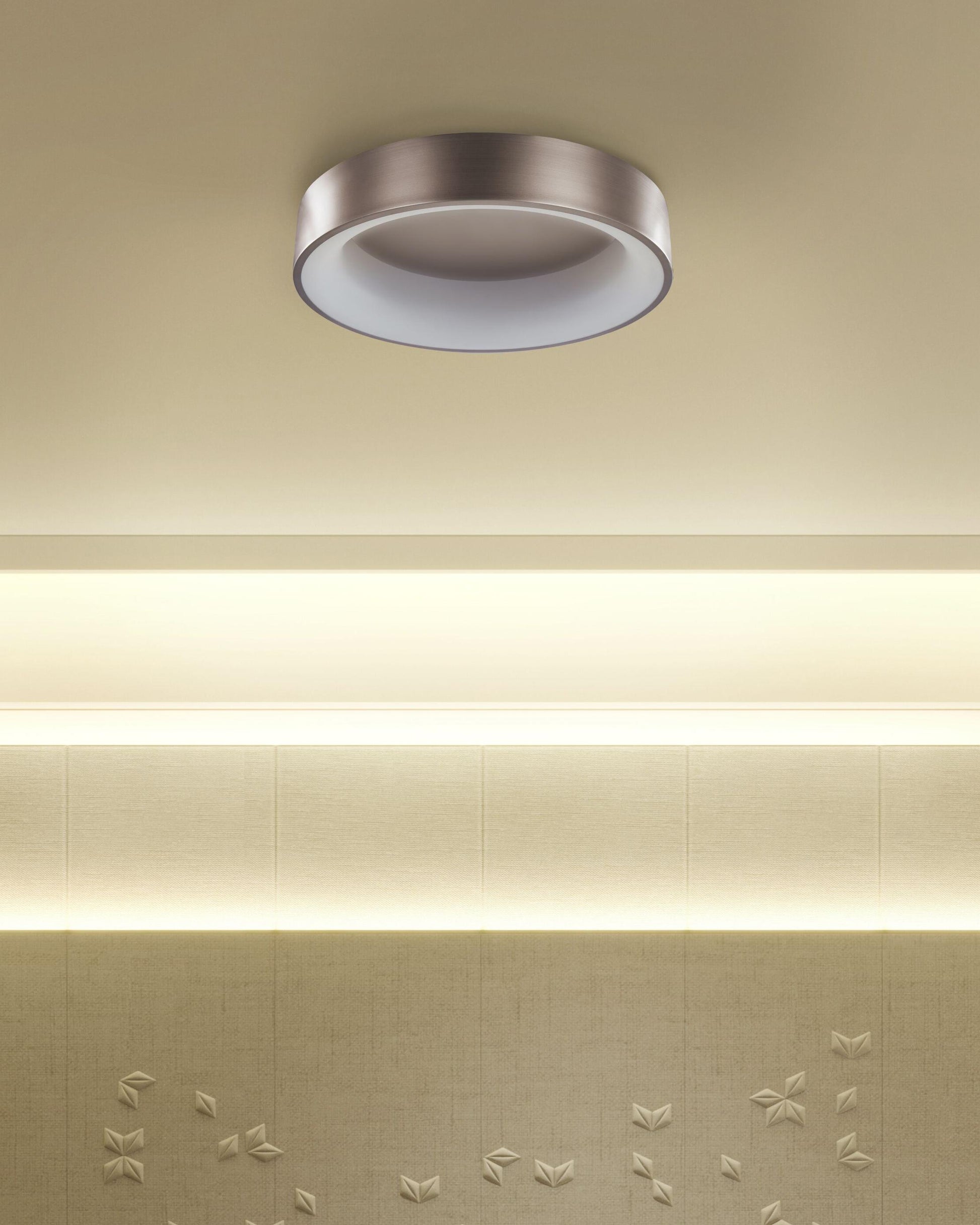  LED Ceiling Lamp DAWEI Metal Light Brown
