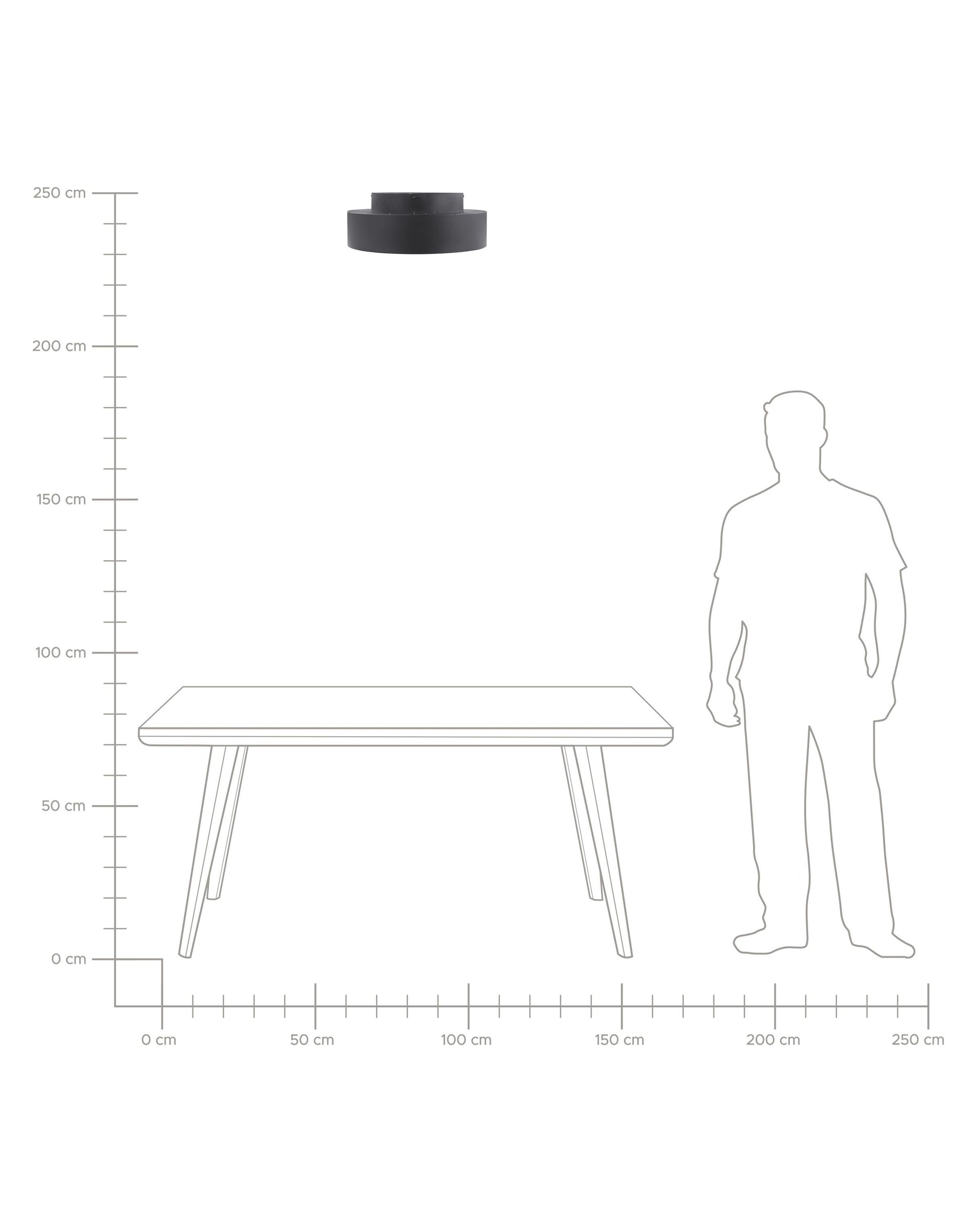  LED Ceiling Lamp MOEI Metal Black