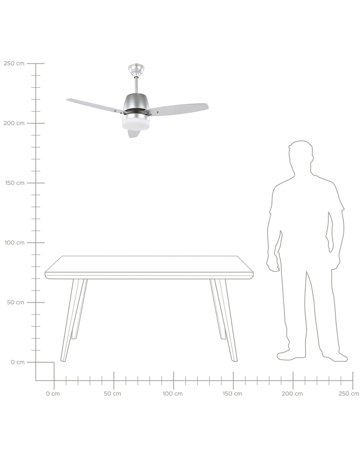  Ceiling Fan With Light MLAVA With Remote LED Silver