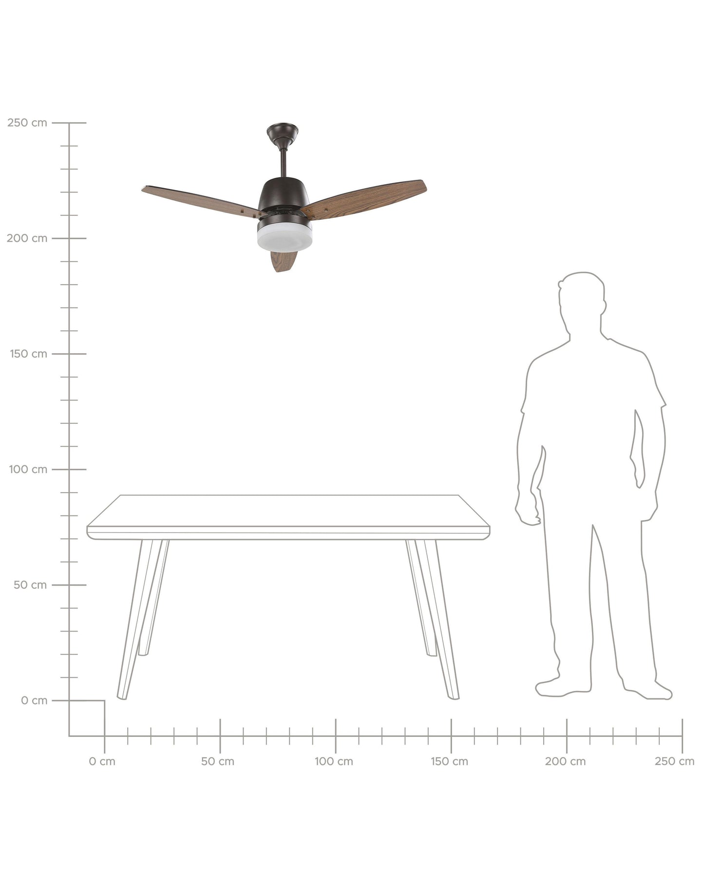  Ceiling Fan With Light MLAVA With Remote LED Brown