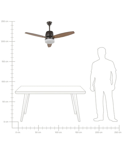  Ceiling Fan With Light MLAVA With Remote LED Brown