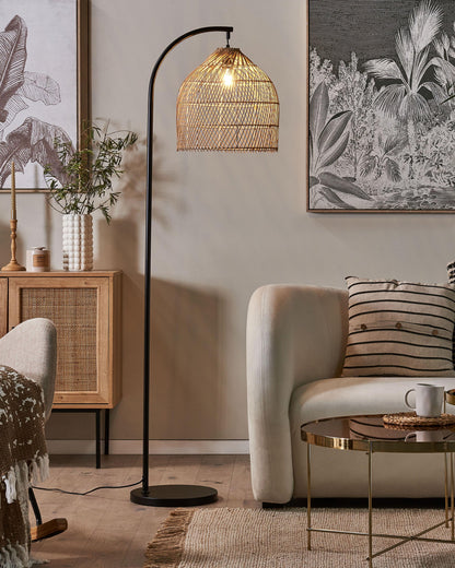  Floor Lamp BERNICA Rattan Natural