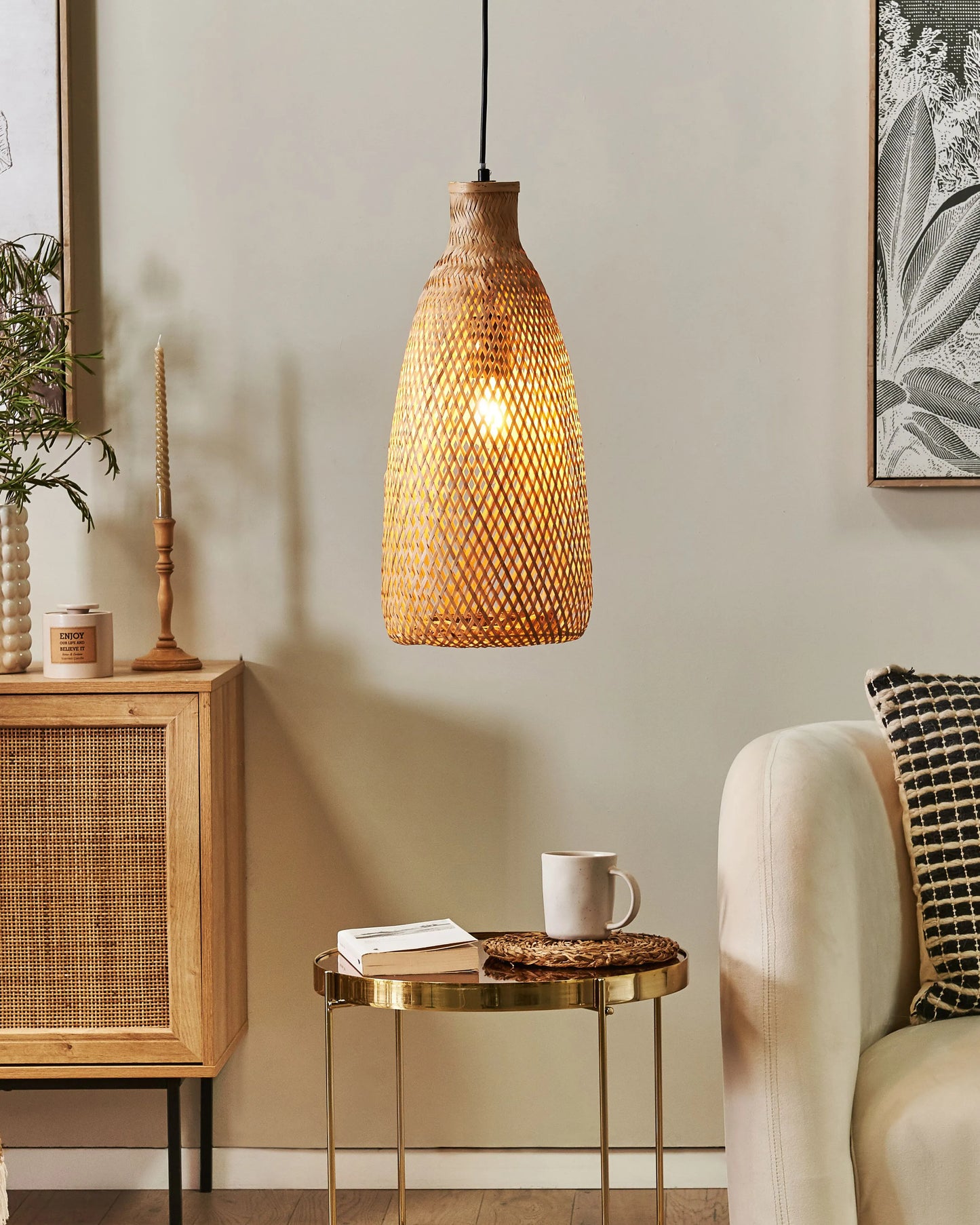  Pendant Lamp LWELA Bamboo Wood Natural