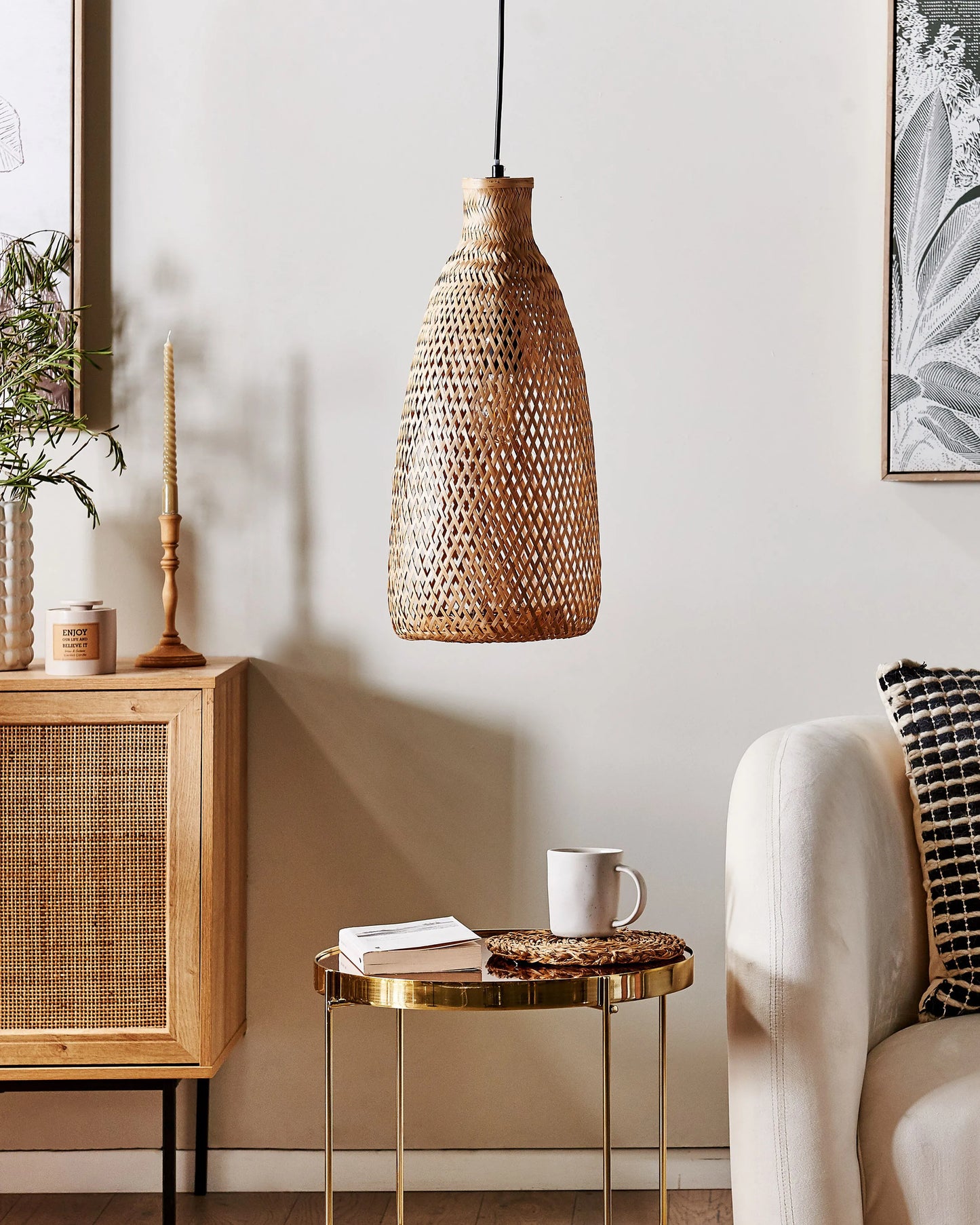  Pendant Lamp LWELA Bamboo Wood Natural