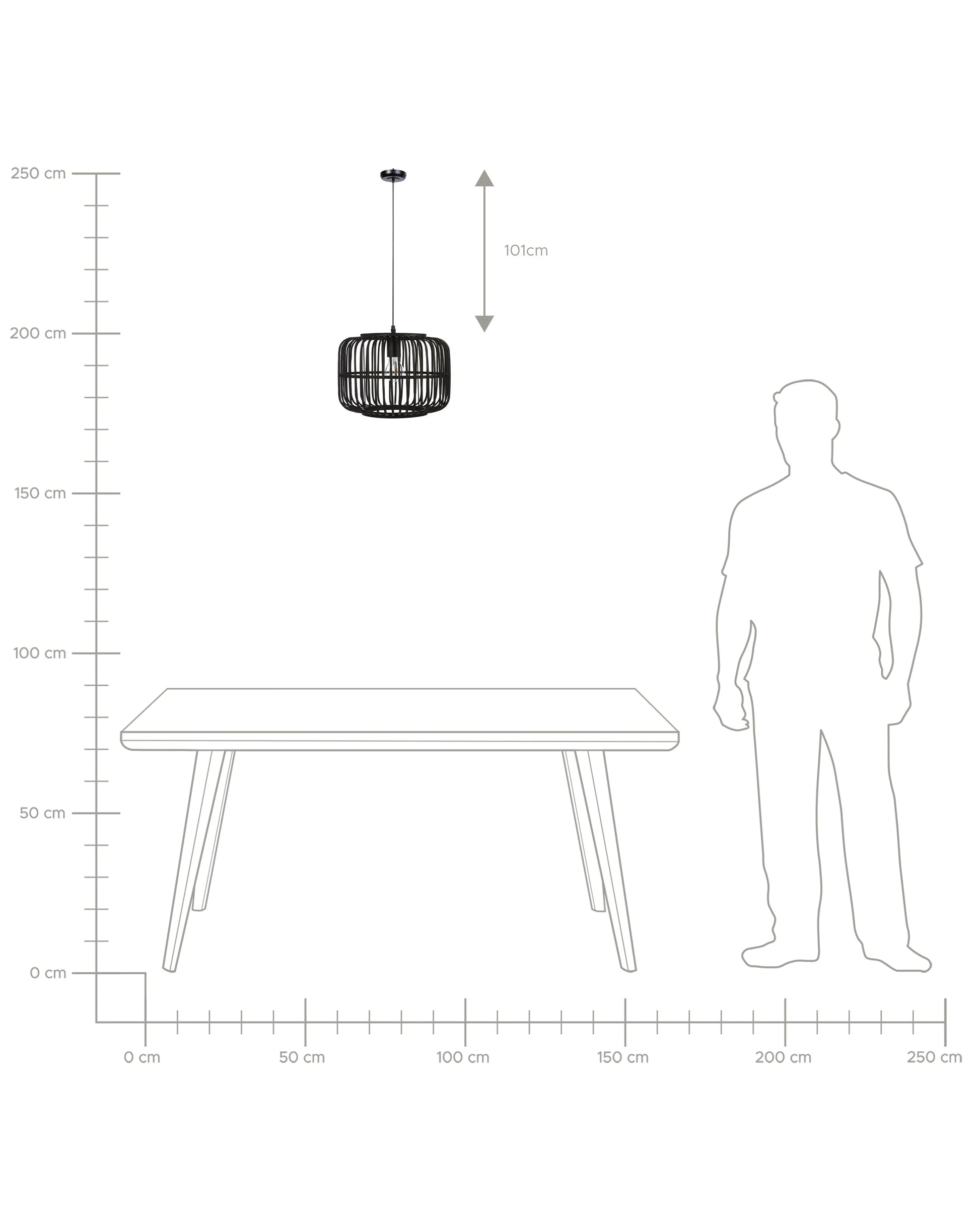  Pendant Lamp MACHEKE Bamboo Wood Black