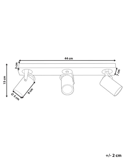  3 Light Spotlight KLIP Adjustable Metal Black