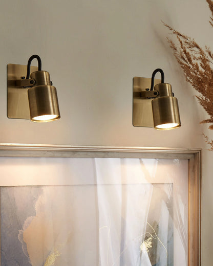  Set Of 2 Spotlight Lamps BONTE Adjustable Metal Brass