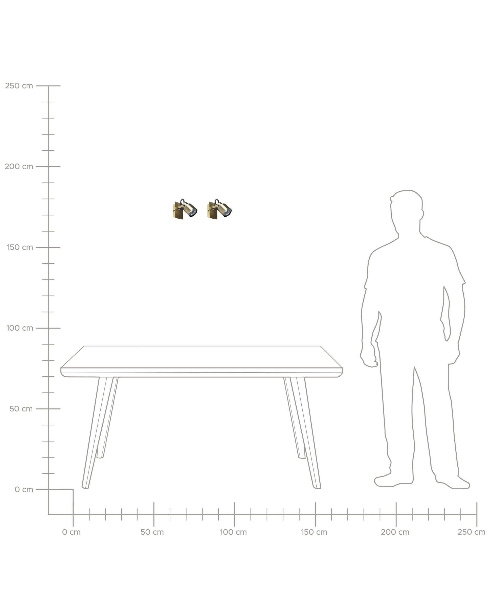  Set Of 2 Spotlight Lamps BONTE Adjustable Metal Brass