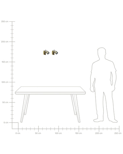  Set Of 2 Spotlight Lamps BONTE Adjustable Metal Brass