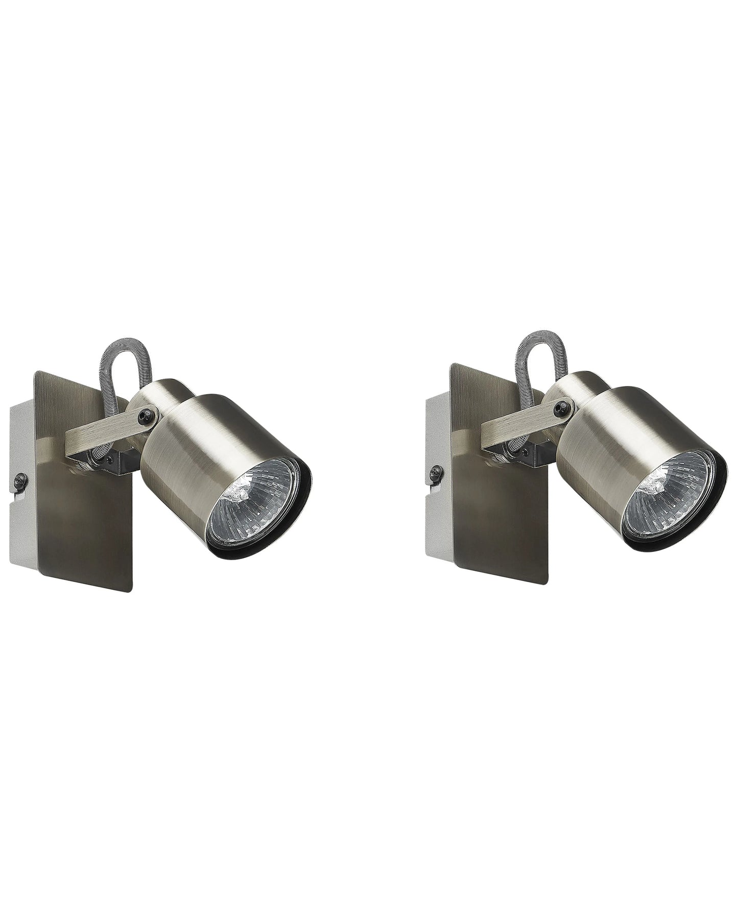  Set Of 2 Spotlight Lamps BONTE Adjustable Metal Silver