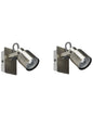  Set Of 2 Spotlight Lamps BONTE Adjustable Metal Silver