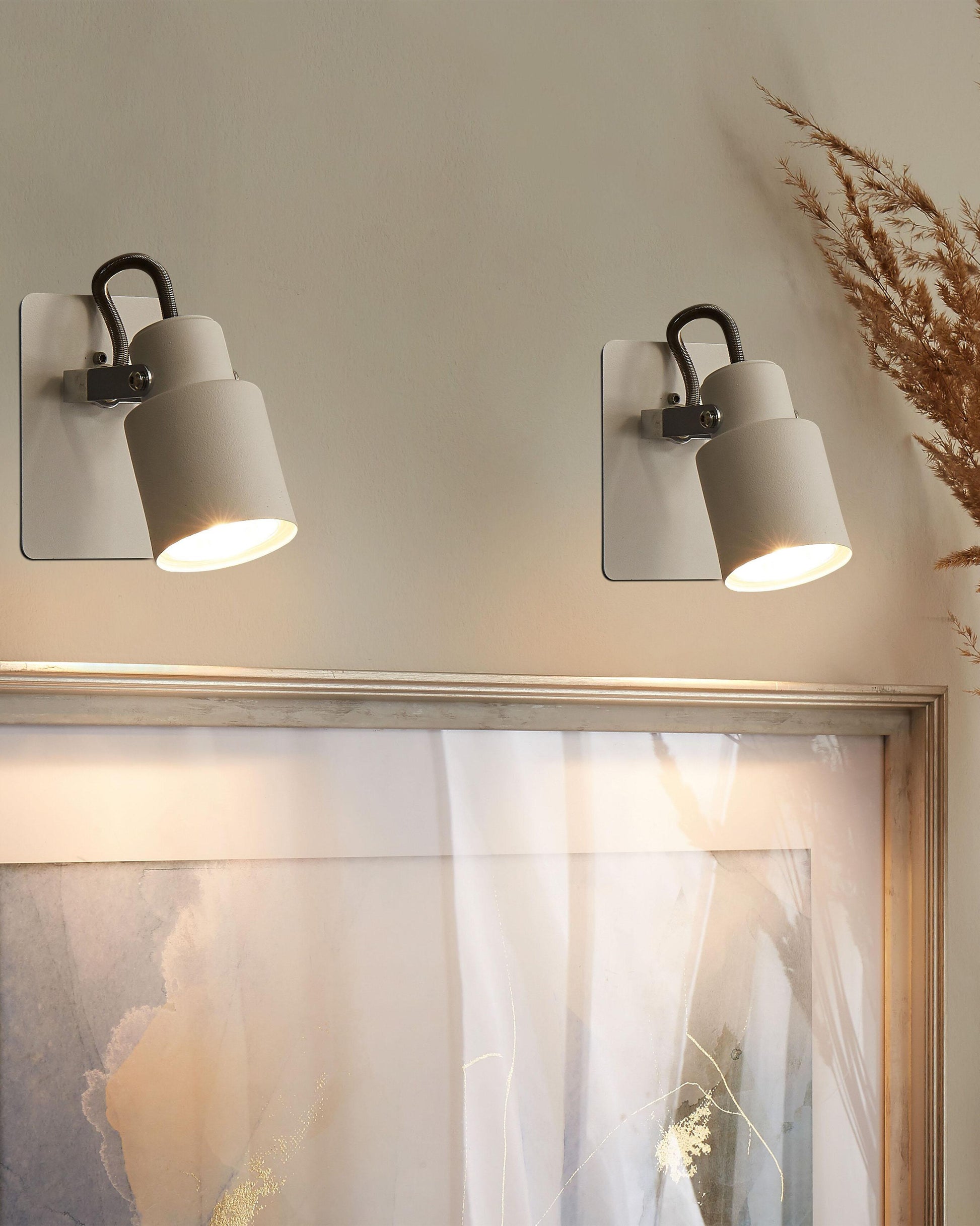  Set Of 2 Spotlight Lamps BONTE Adjustable Metal White