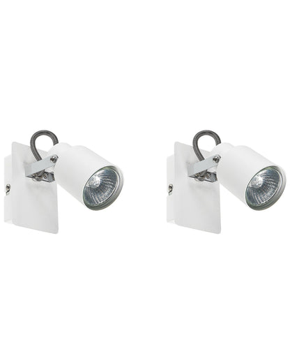  Set Of 2 Spotlight Lamps BONTE Adjustable Metal White