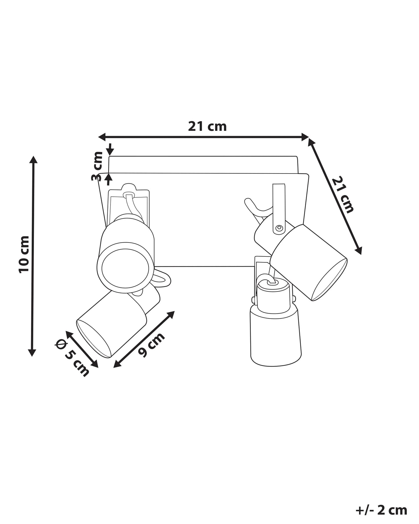  4 Light Spotlight BONTE Adjustable Metal Brass