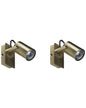  Set Of 2 Spotlight Lamps KLIP Adjustable Metal Brass