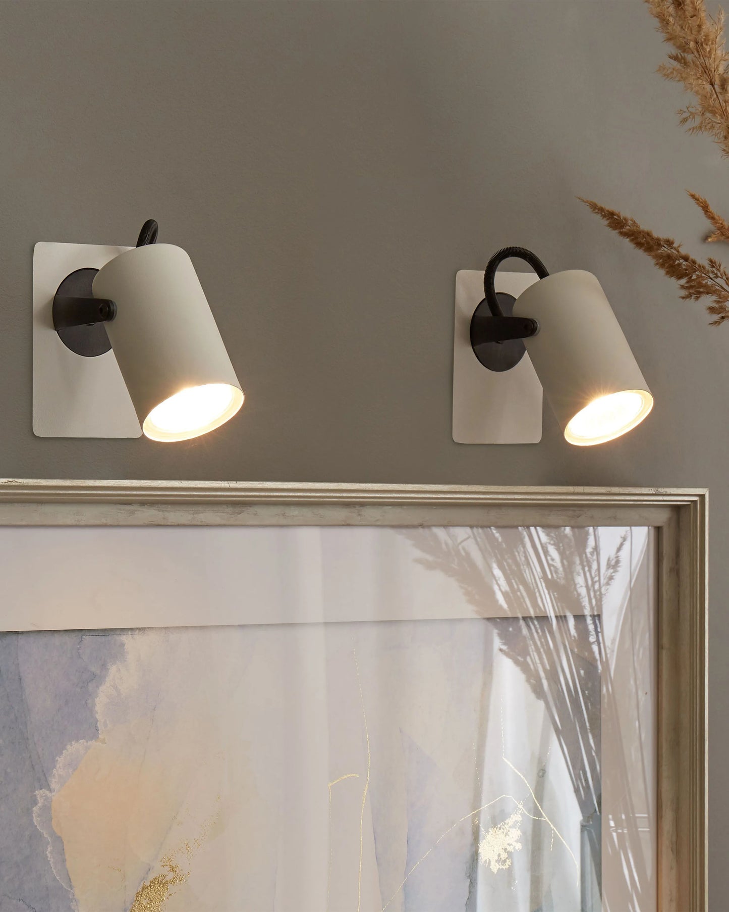  Set Of 2 Spotlight Lamps KLIP Adjustable Metal White