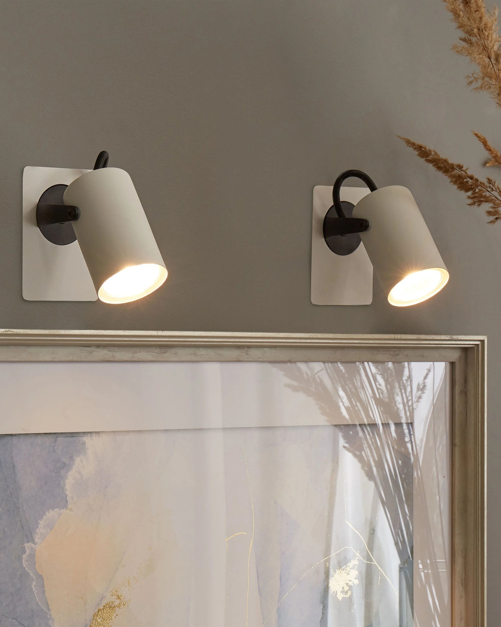  Set Of 2 Spotlight Lamps KLIP Adjustable Metal White