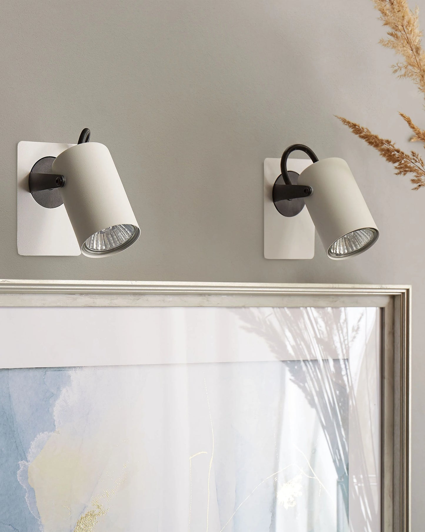  Set Of 2 Spotlight Lamps KLIP Adjustable Metal White