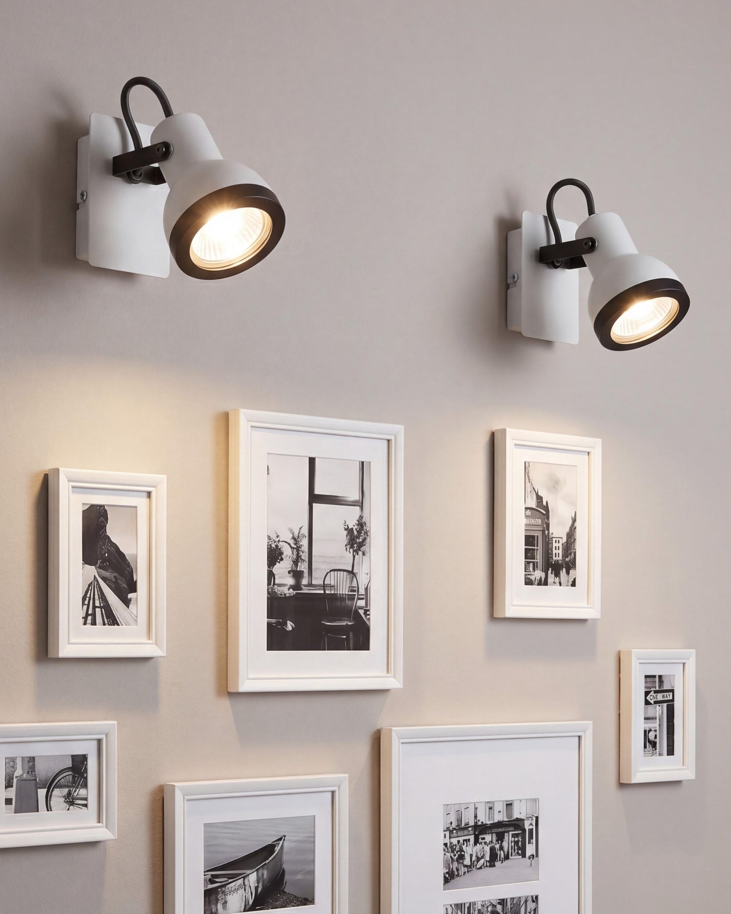  Set Of 2 Spotlight Lamps BARO Adjustable Metal White