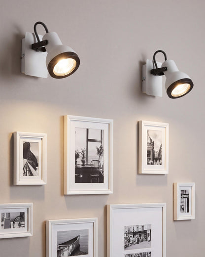  Set Of 2 Spotlight Lamps BARO Adjustable Metal White