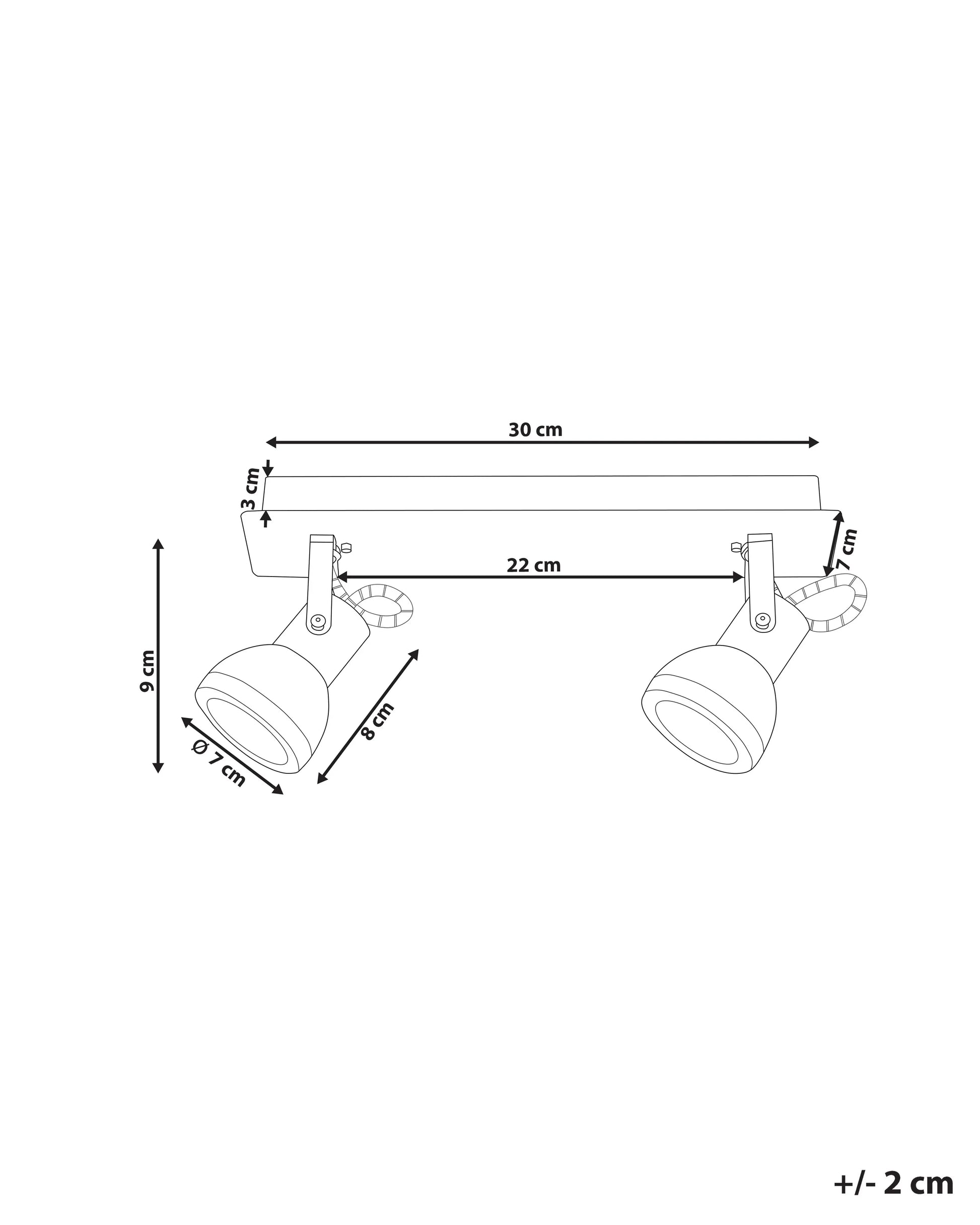  2 Light Spotlight BARO Adjustable Metal White
