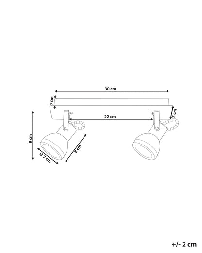  2 Light Spotlight BARO Adjustable Metal White