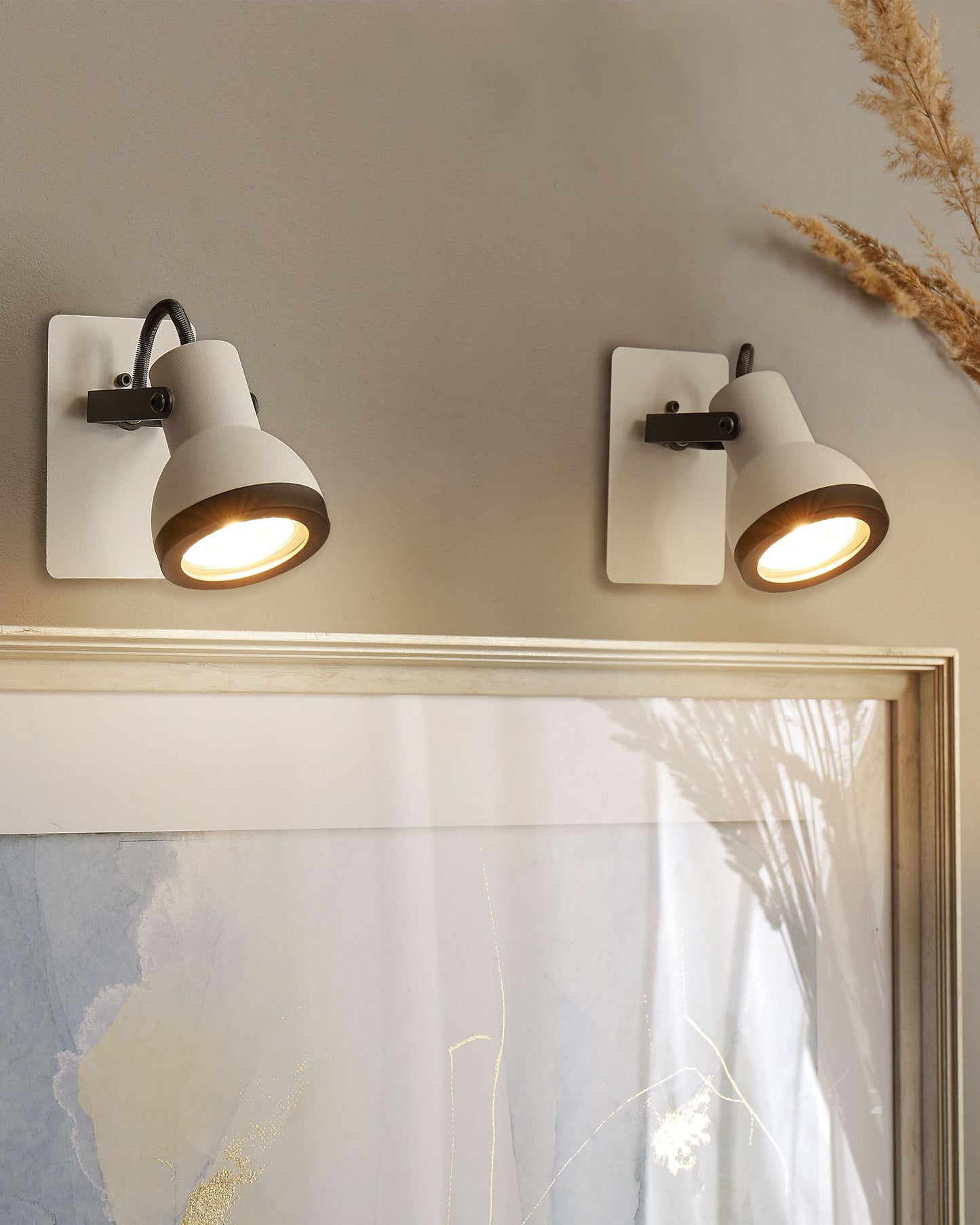  Set Of 2 Spotlight Lamps BARO Adjustable Metal White