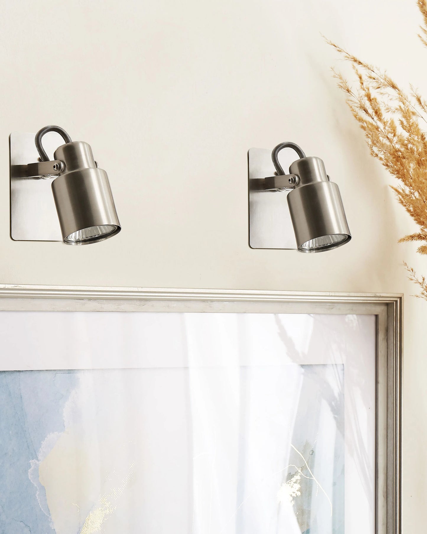  Set Of 2 Spotlight Lamps BONTE Adjustable Metal Silver