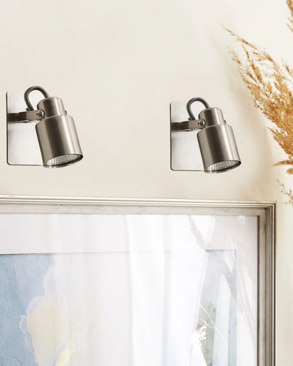  Set Of 2 Spotlight Lamps BONTE Adjustable Metal Silver