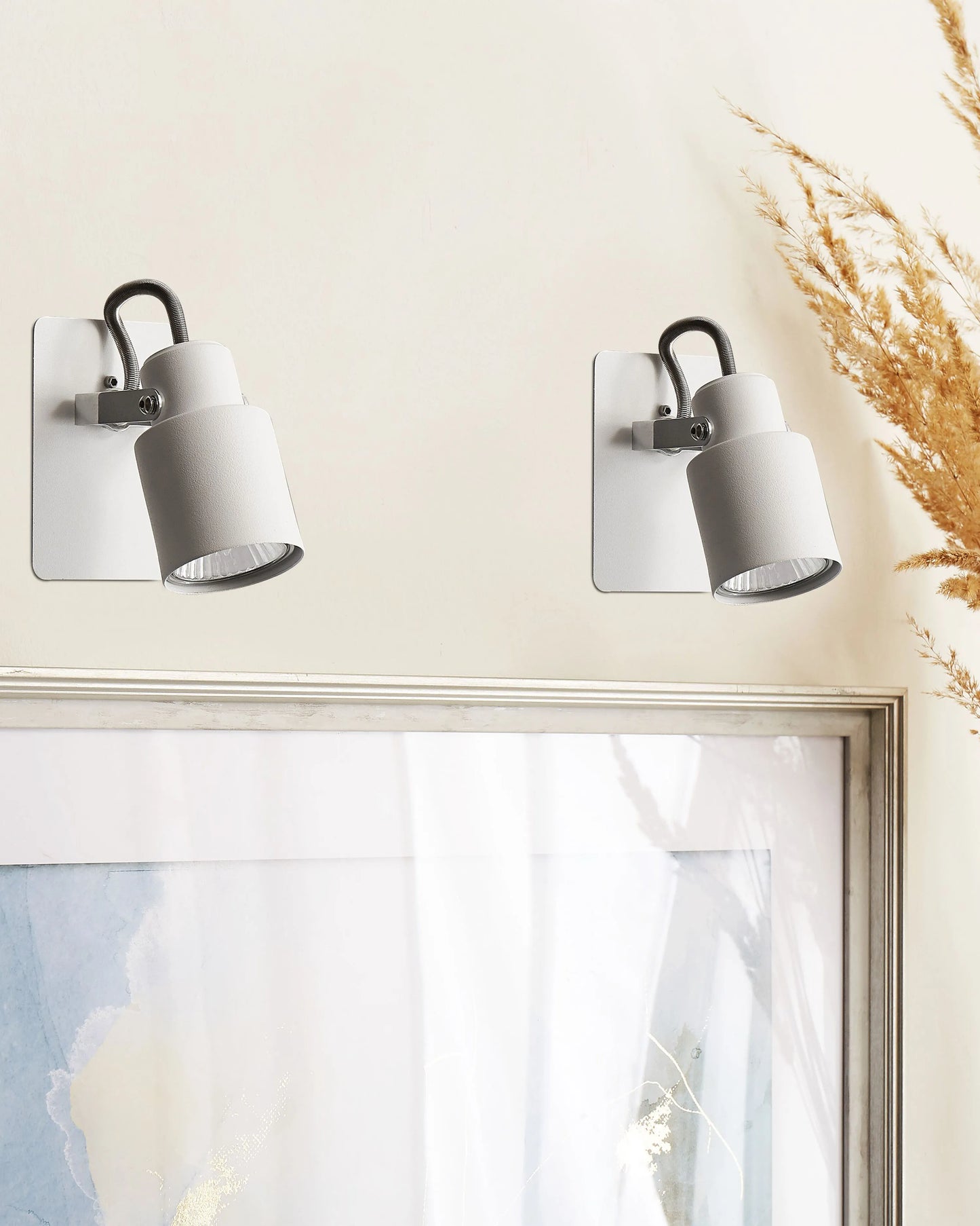  Set Of 2 Spotlight Lamps BONTE Adjustable Metal White