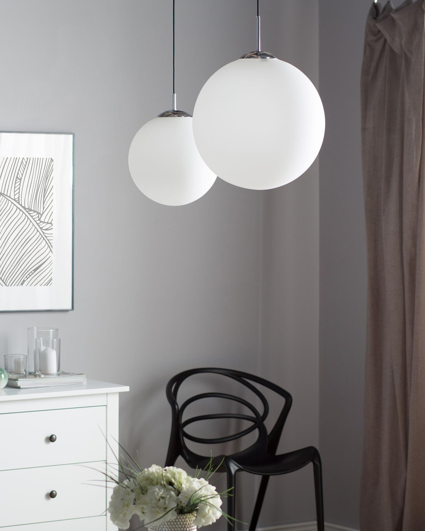  Pendant Lamp BARROW Glass White
