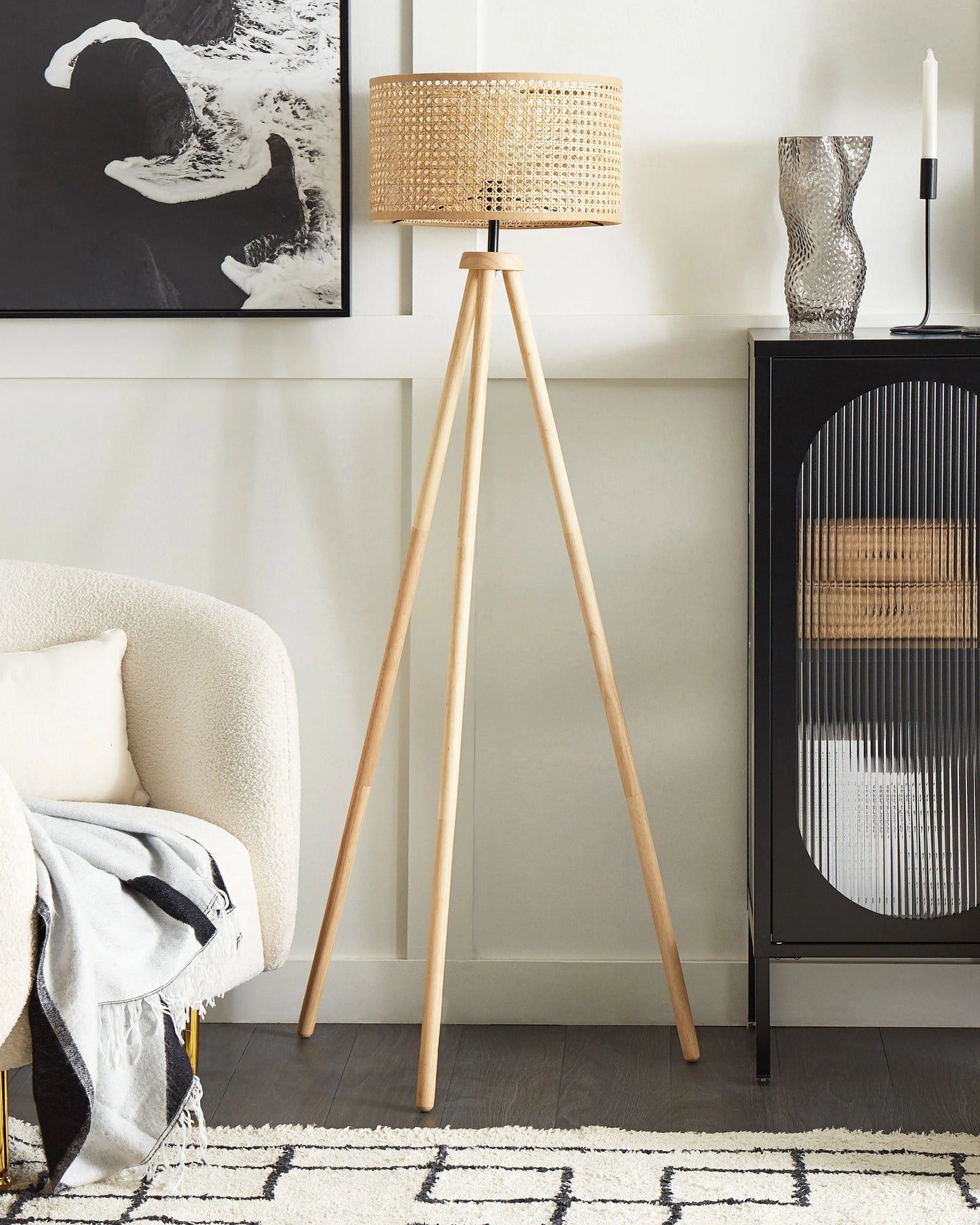  Floor Lamp PENTON Rattan Natural