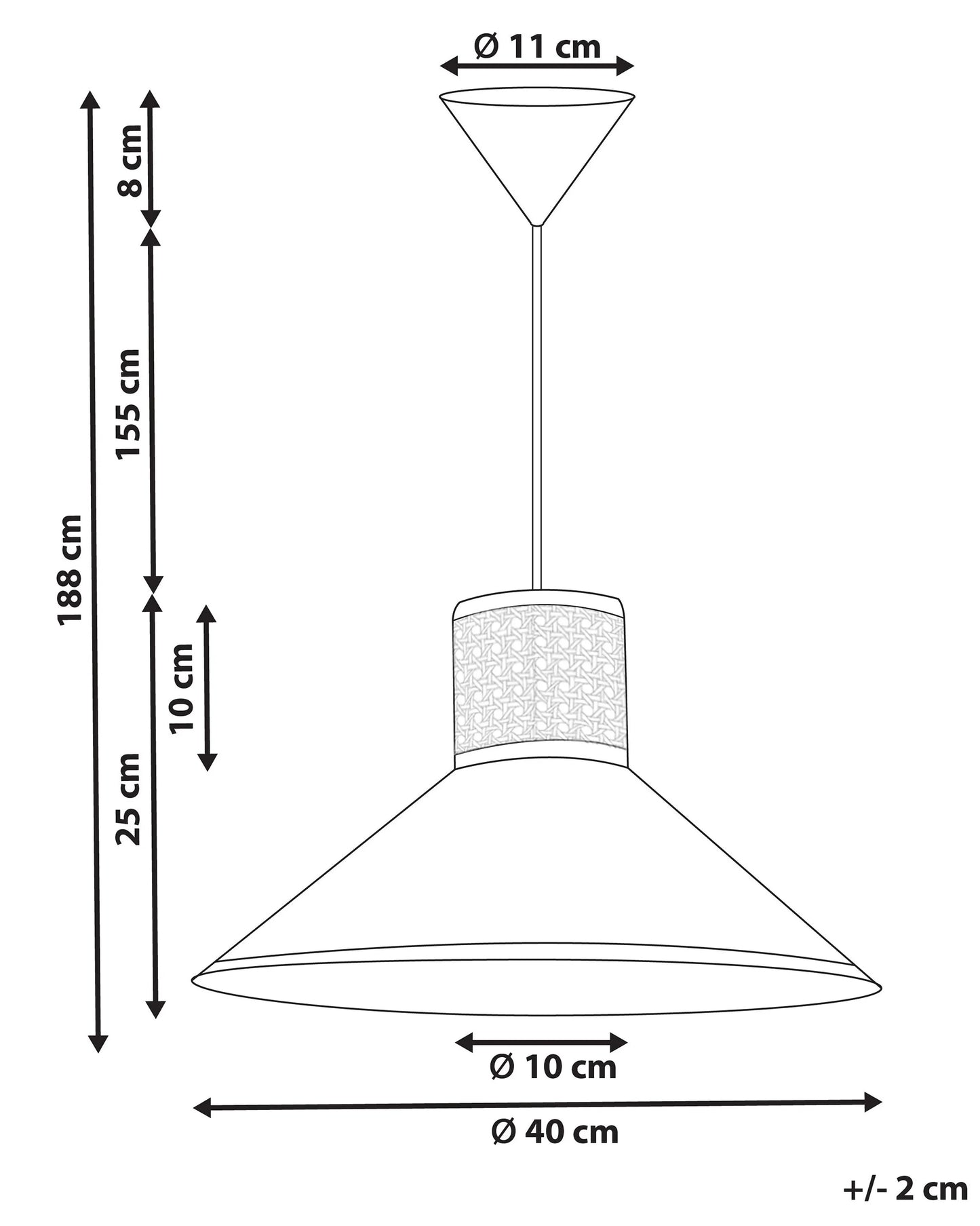  Pendant Lamp MANTUA Rattan White