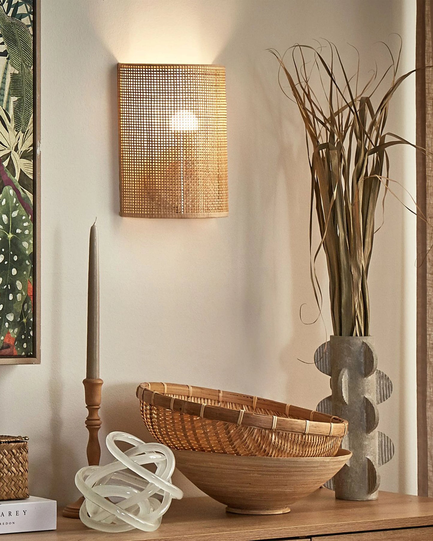  Wall Lamp DEMITRIE Rattan Natural