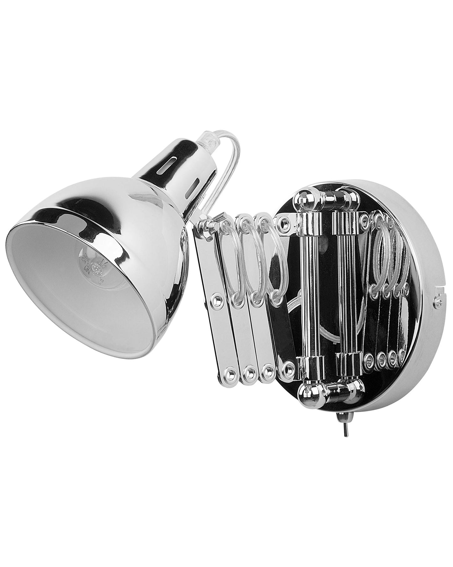  Set Of 2 Wall Lamps HARRINGTON Adjustable Metal Silver