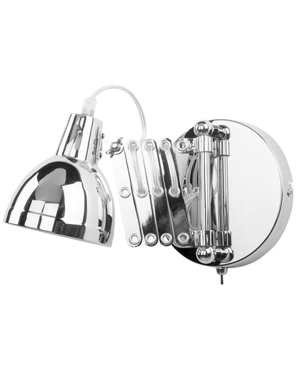  Set Of 2 Wall Lamps HARRINGTON Adjustable Metal Silver