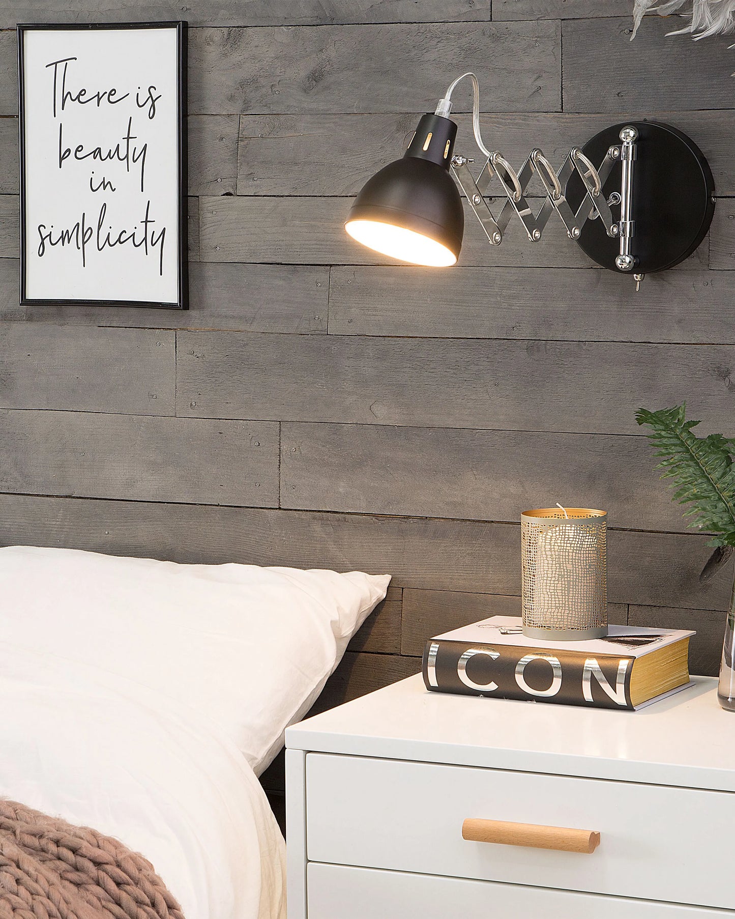  Set Of 2 Wall Lamps HARRINGTON Adjustable Metal Black