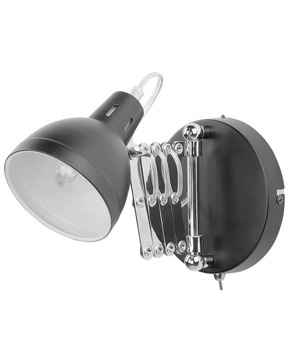  Set Of 2 Wall Lamps HARRINGTON Adjustable Metal Black