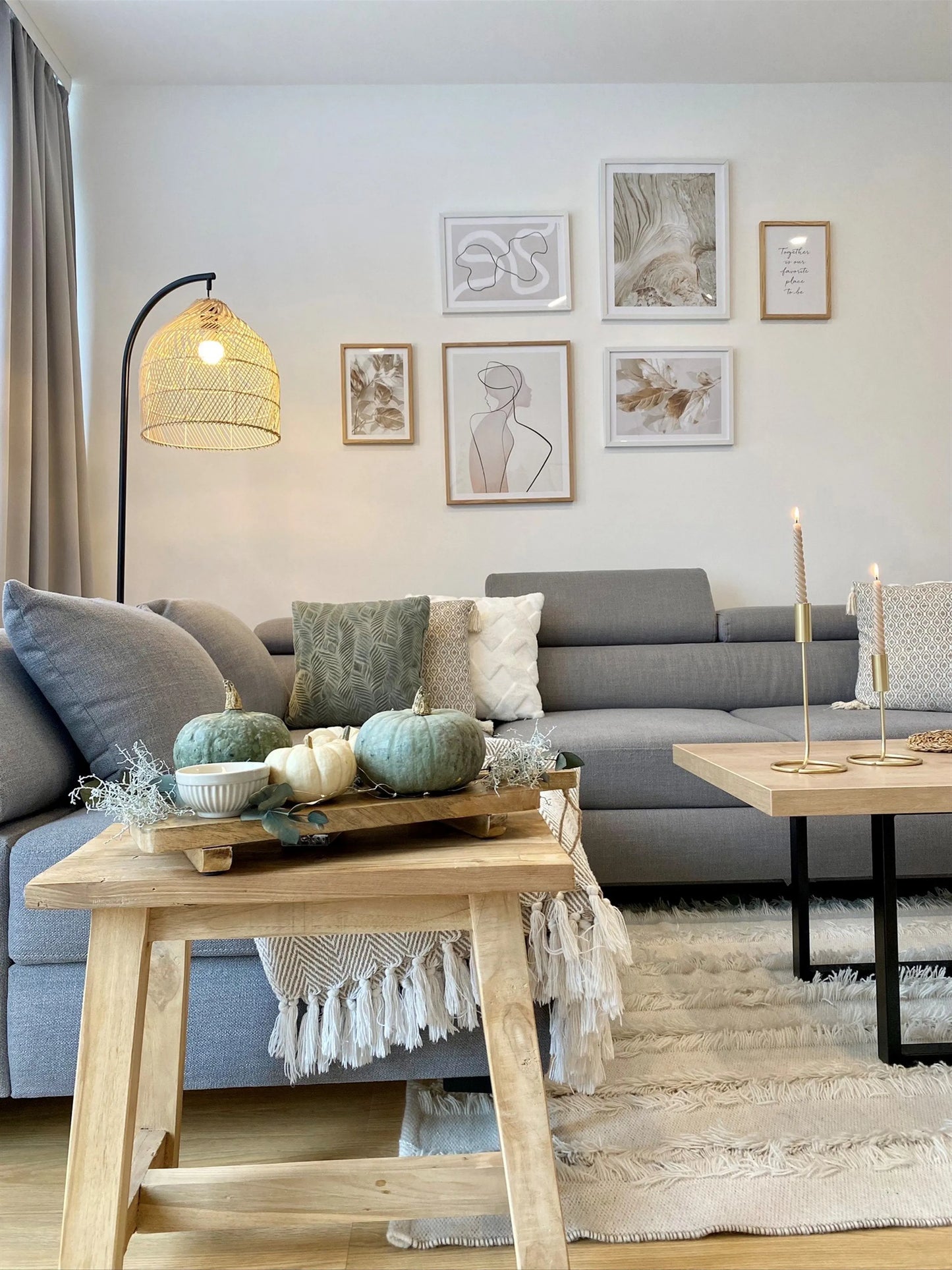  Floor Lamp BERNICA Rattan Natural