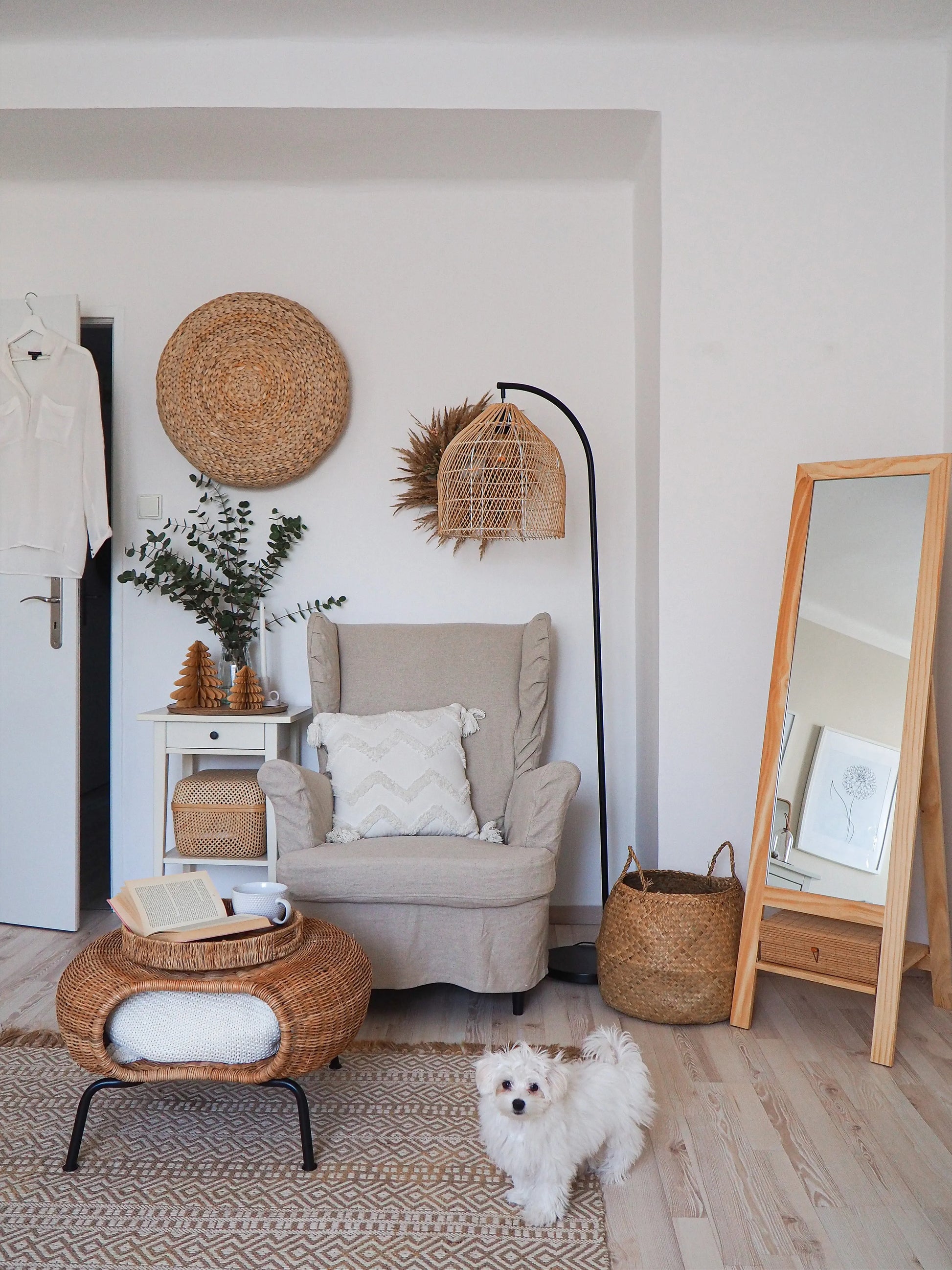  Floor Lamp BERNICA Rattan Natural