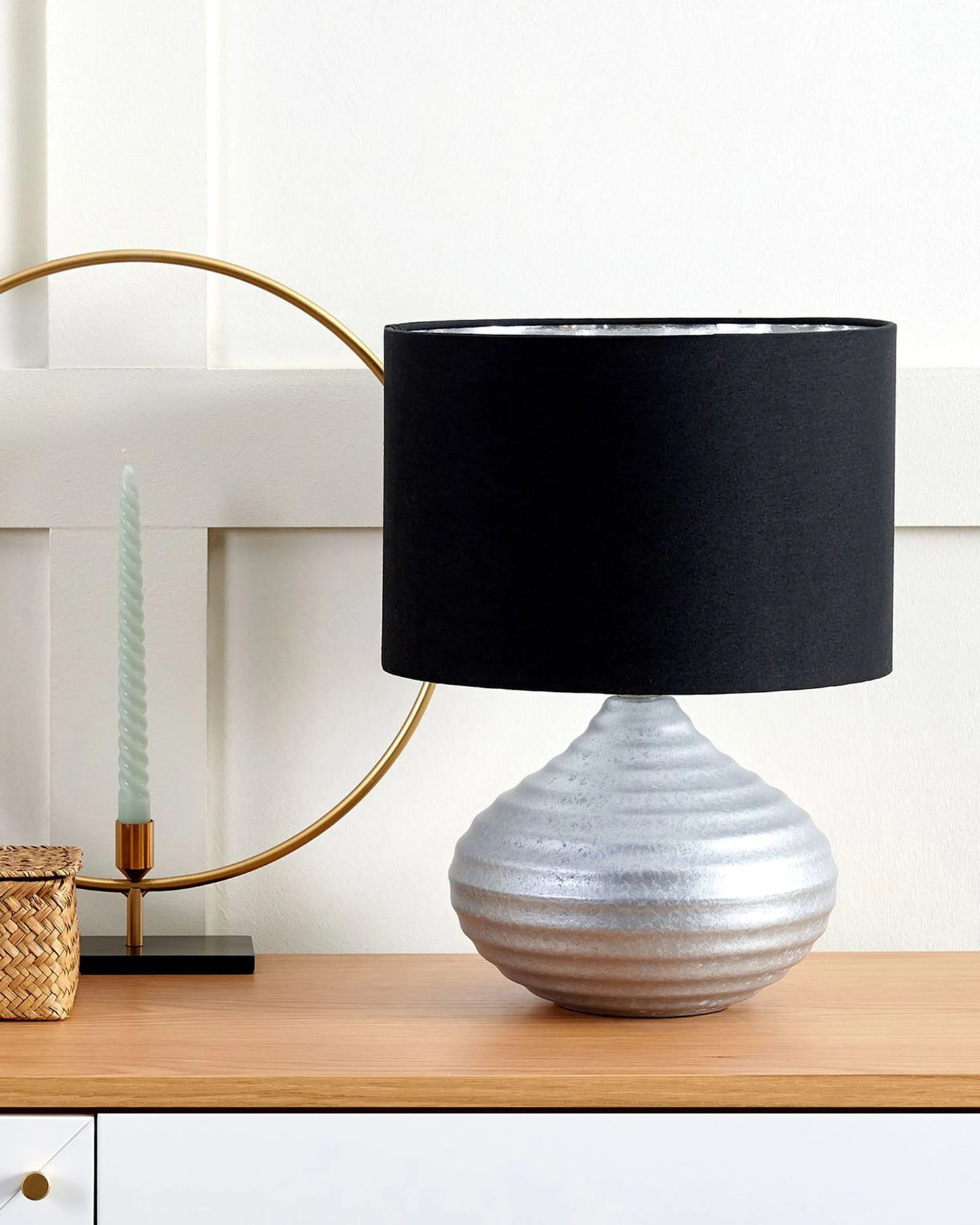  Table Lamp KUBAN Ceramic Silver